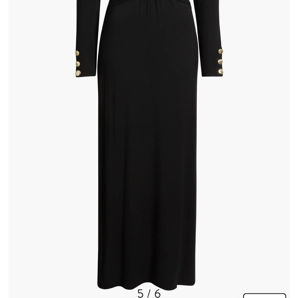 Lilly Pulitzer Black Long Sleeve Midi Dress with Gold Buttons